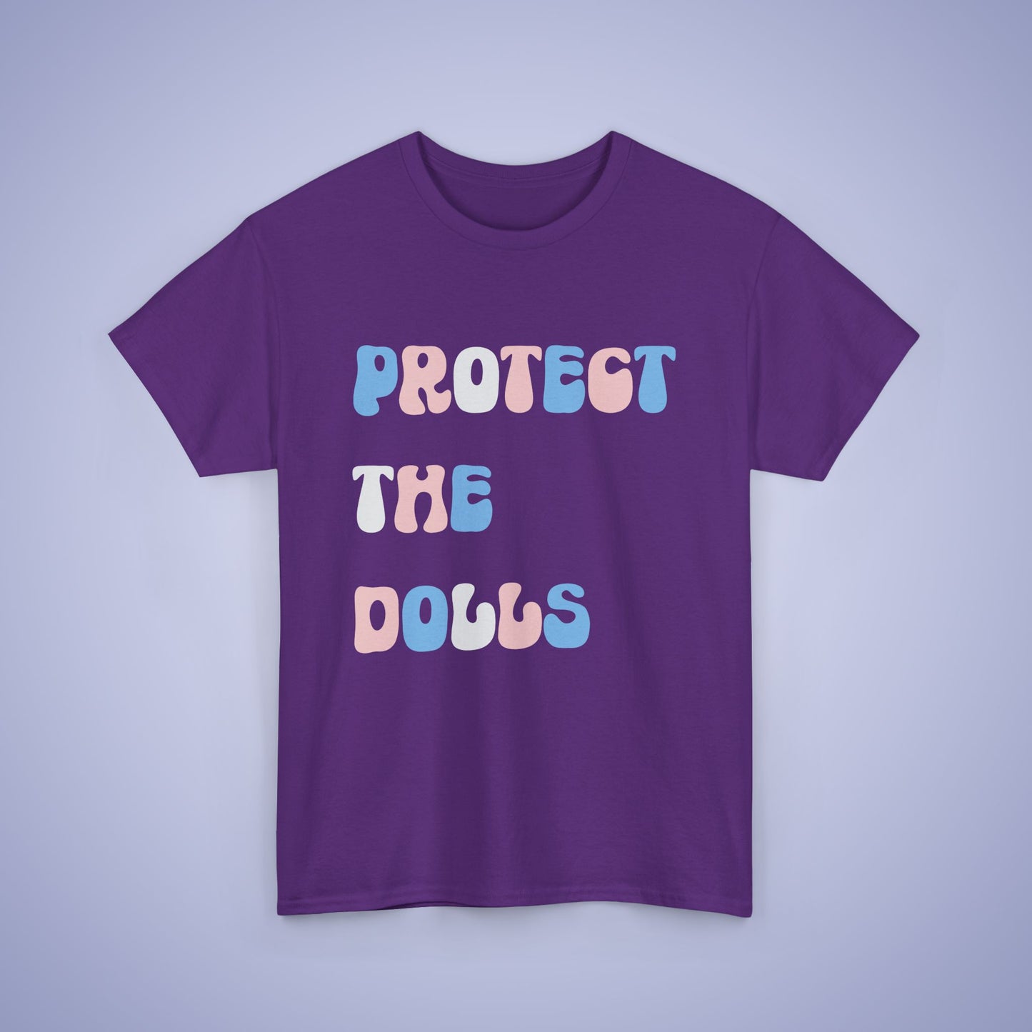 Protect the Dolls Trans Flag Text Unisex Oversized T Shirt