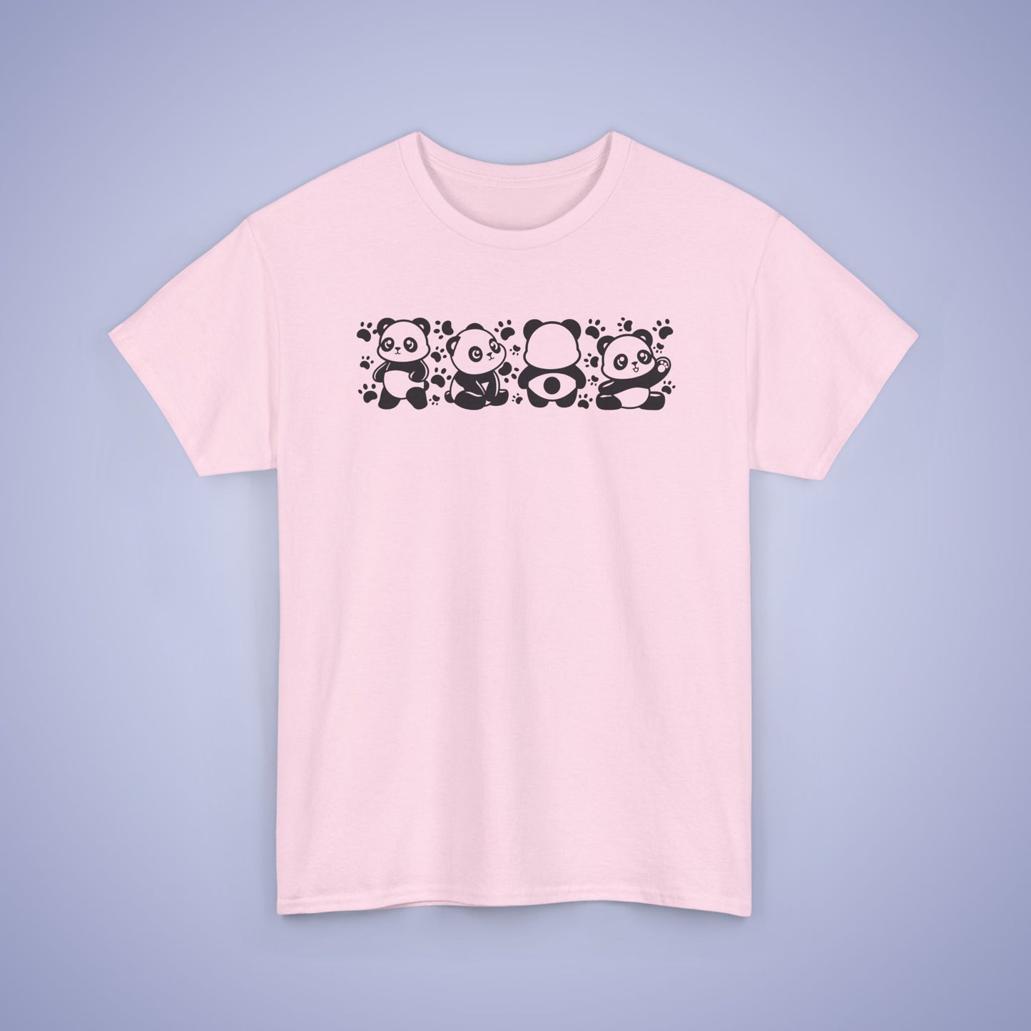 Panda's Paw Prints Two Tone Graphic Tee National Panda Day Unisex T Shirt