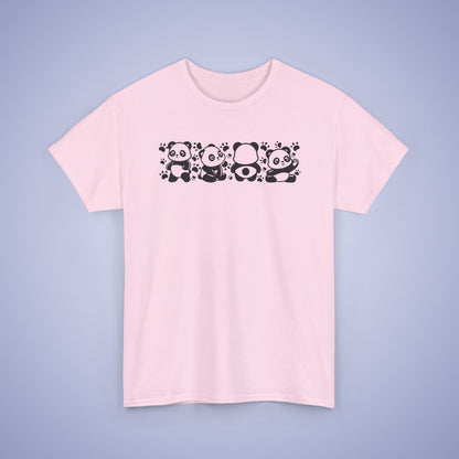 Panda's Paw Prints Two Tone Graphic Tee National Panda Day Unisex T Shirt