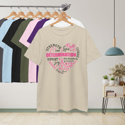 Heart Full of Fight Support Love Courage and Cure Breast Cancer Awareness Unisex T Shirt