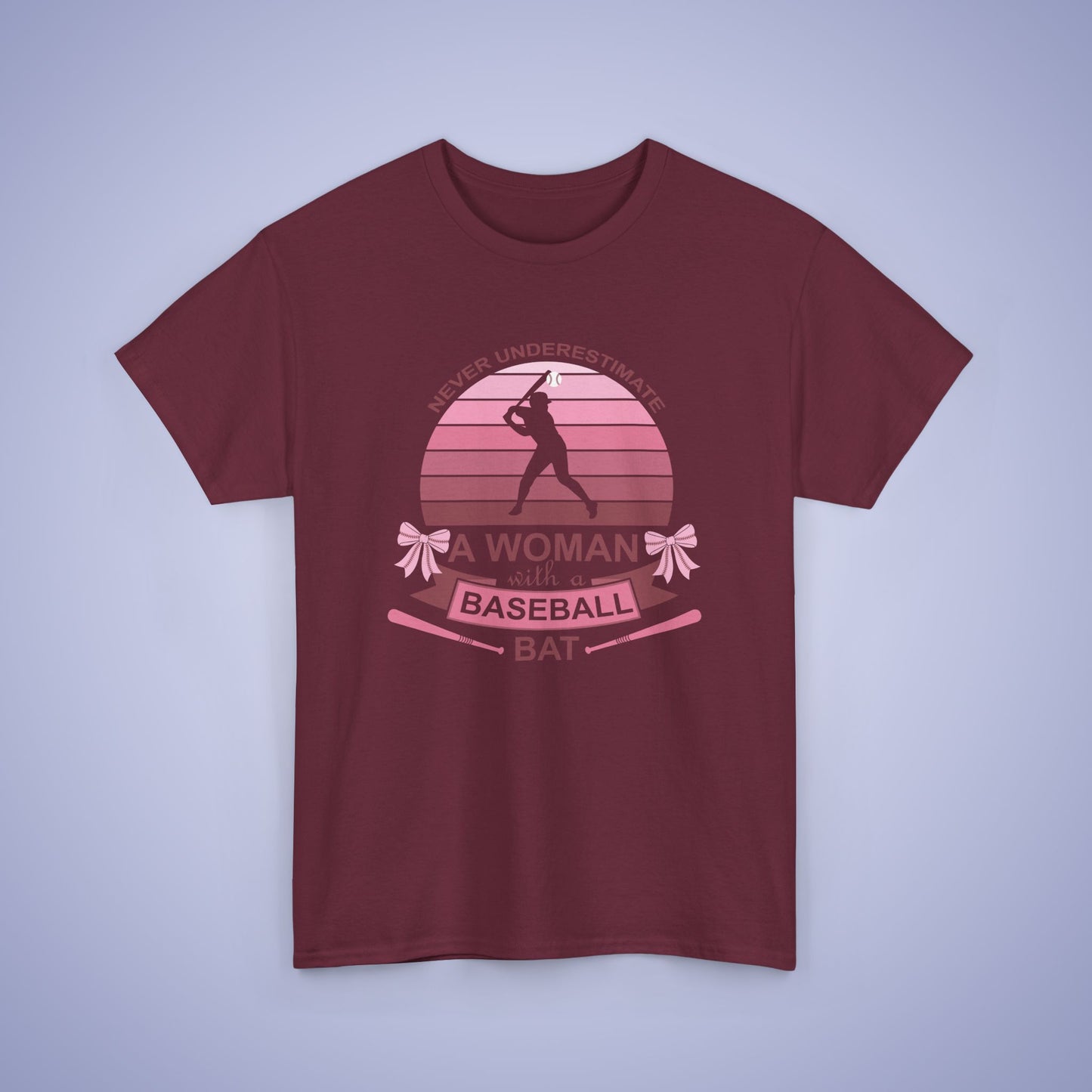 Don't Under Estimate a Women with a Baseball Bat Coquette Bow Pink Funny Unisex T Shirt