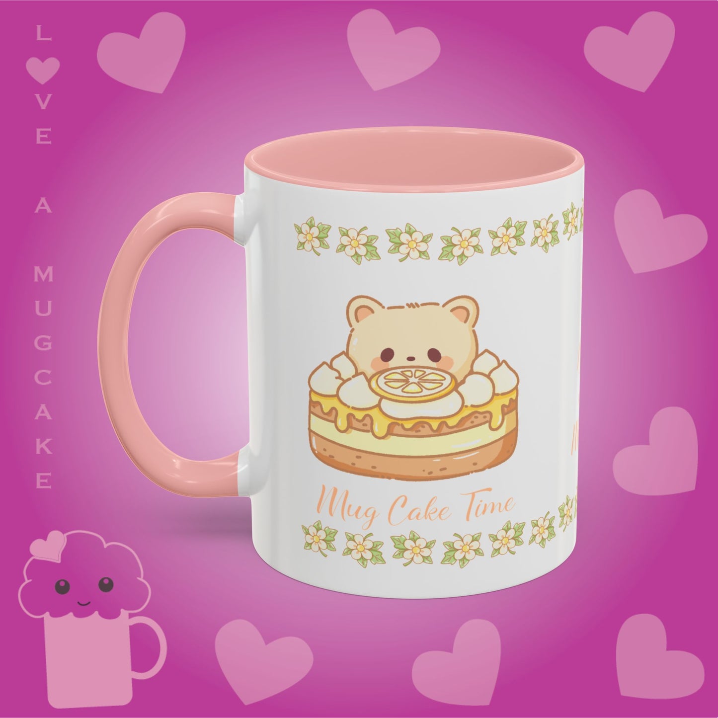 Lemon Mugcake Mug with Recipe Cute Character