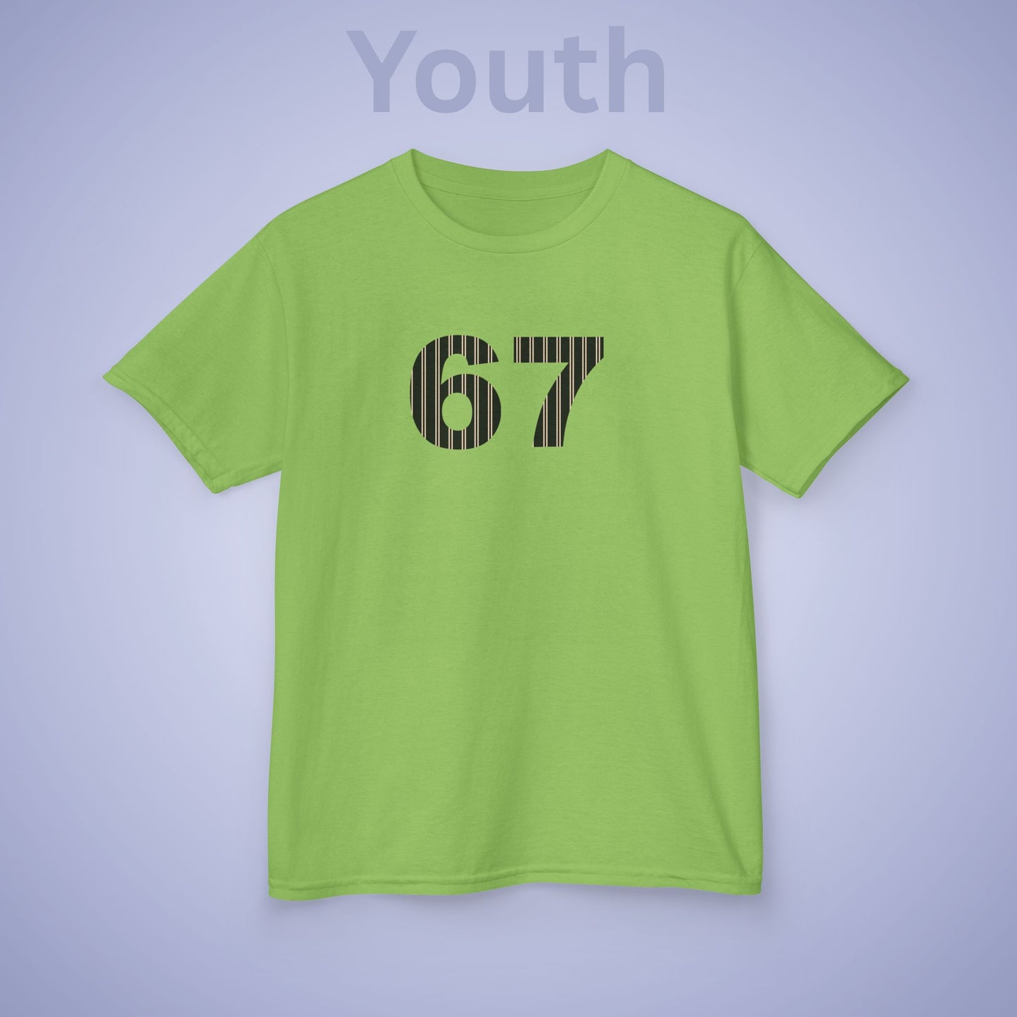 Striped 67 Tee Fun Trending Kids Cotton T Shirt Six Seven Youth