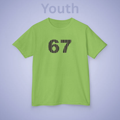 Striped 67 Tee Fun Trending Kids Cotton T Shirt Six Seven Youth