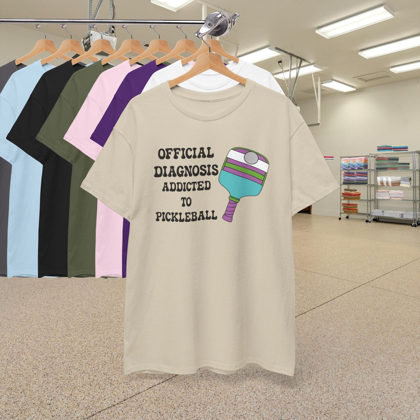 Official Diagnosis Addicted to Pickleball Tee Graphic Design Doctor Gift T Shirt