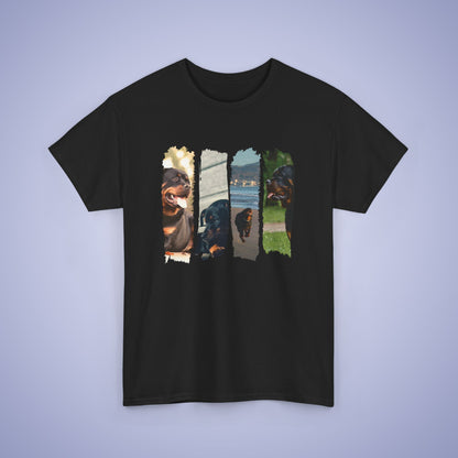 Rottweiler Lover Paint Brush Stroke Mosaic Photographic Unisex Oversized T Shirt