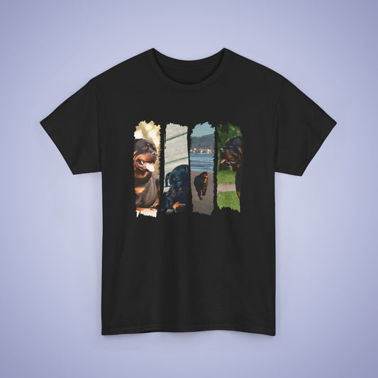 Rottweiler Lover Paint Brush Stroke Mosaic Photographic Unisex Oversized T Shirt