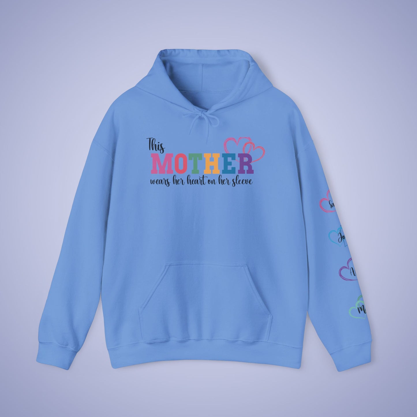 This Mother Wears her Heart on her Sleeve Unisex Hoodie Personalized