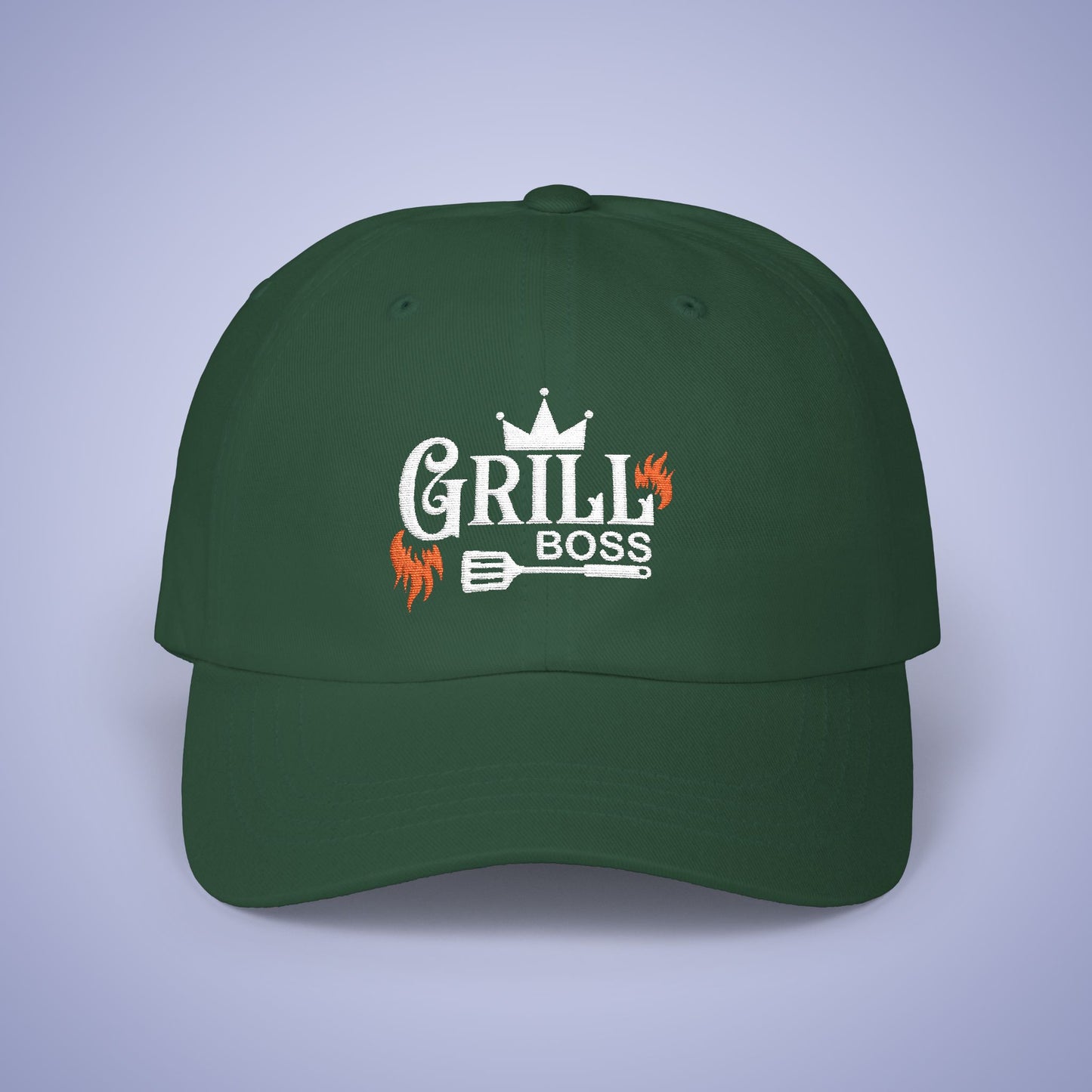 Grill Boss Embroidered Classic Dad Cap Unisex White Embroidery Gift