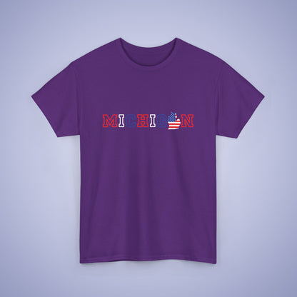 Michigan Map Text Art Proud American Unisex T Shirt