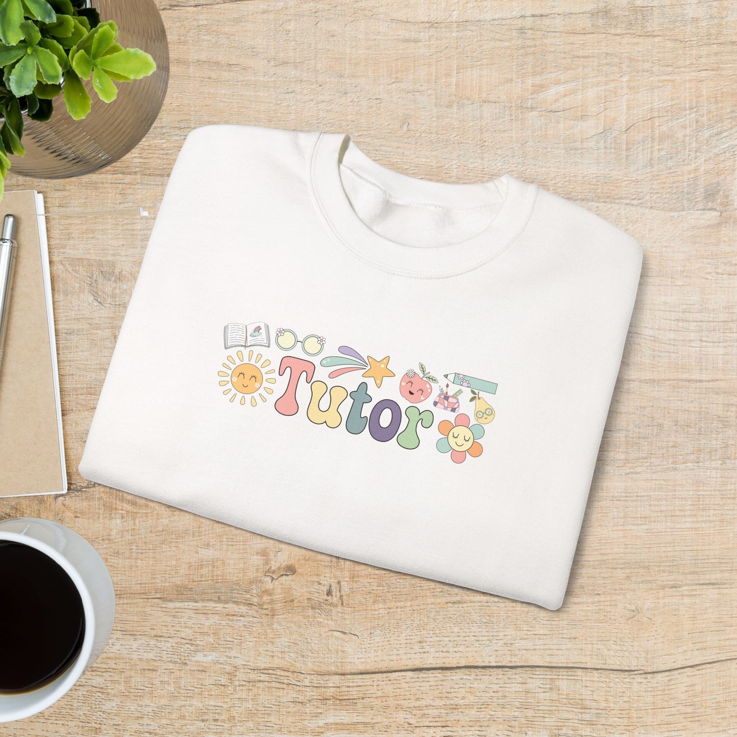 Tutor Teacher Crewneck Sweatshirt Retro Unisex Back to School