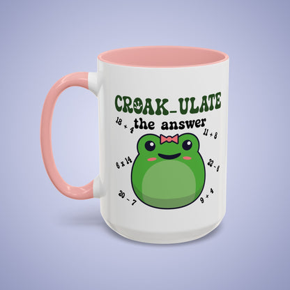 Croak-ulate the Answer Math Teacher Frog Lover Gift Coffee Mug Ceramic
