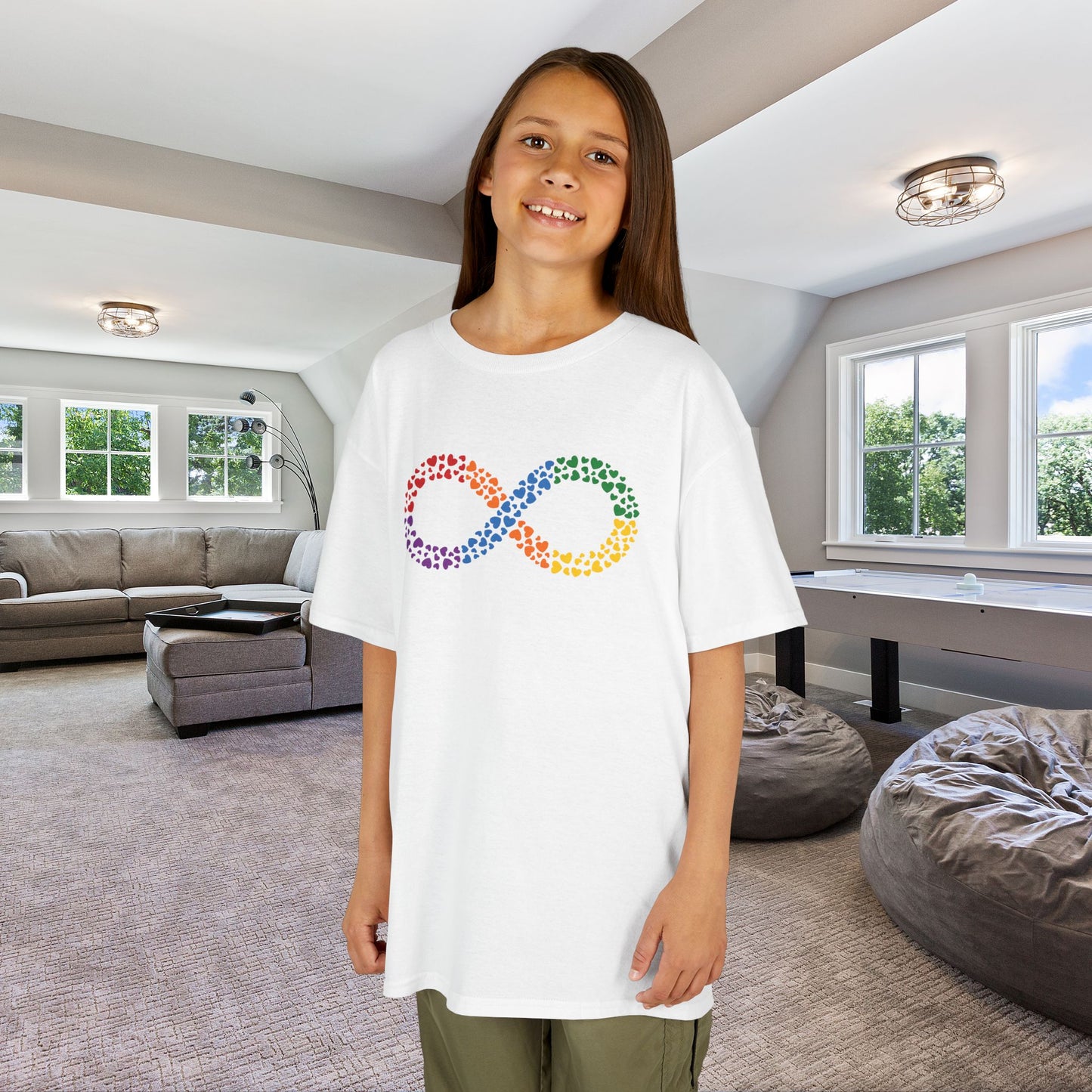 Infinity Hearts Graphic Neurodiversity Autism Awareness Cotton Youth T Shirt