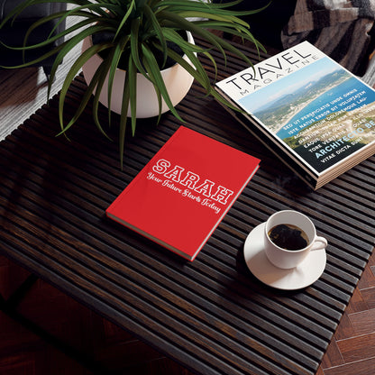 Motivational Journal Personalized Name Red Graduation Gift Hard Backed Notebook