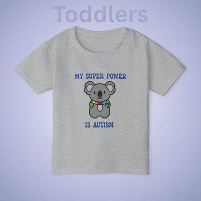 Koala Autism is My Super Power Graphic Autism Awareness Cotton Toddler T Shirt