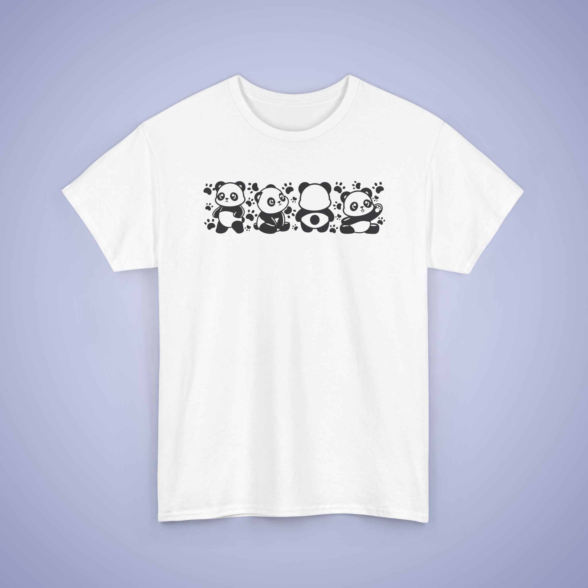 Panda's Paw Prints Two Tone Graphic Tee National Panda Day Unisex T Shirt