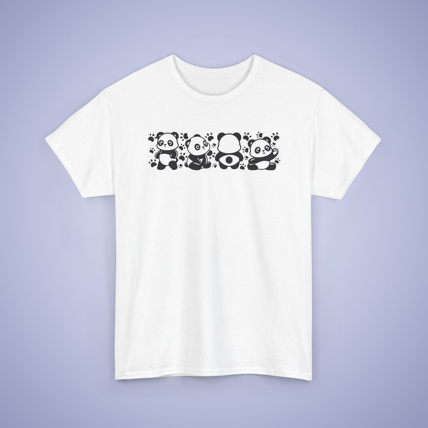 Panda's Paw Prints Two Tone Graphic Tee National Panda Day Unisex T Shirt