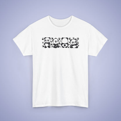 Panda's Paw Prints Two Tone Graphic Tee National Panda Day Unisex T Shirt