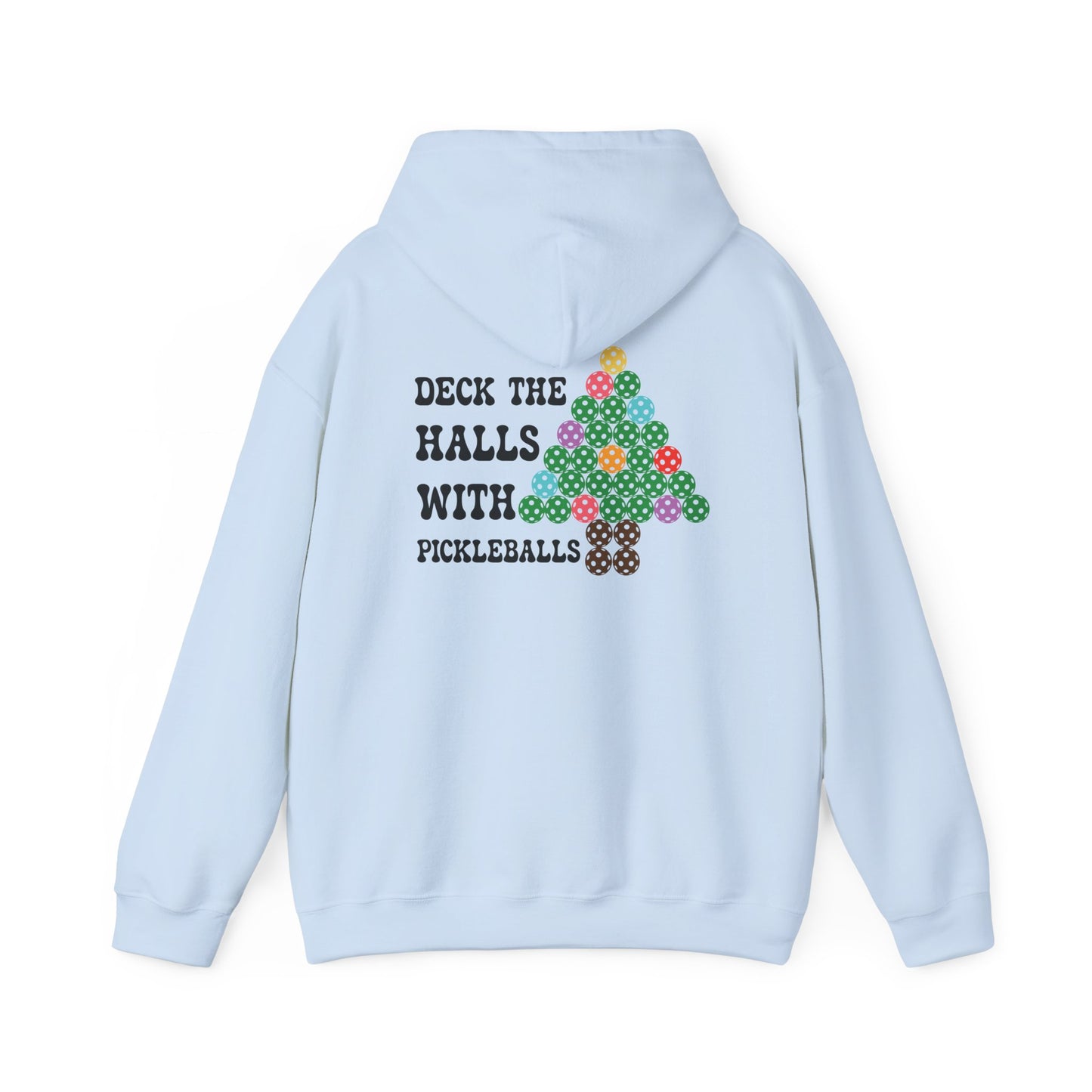Deck the Halls with Pickleballs Christmas Hoodie Graphic Design Sweatshirt