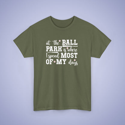 At The Ball Park Word Art Text Baseball Unisex T Shirt