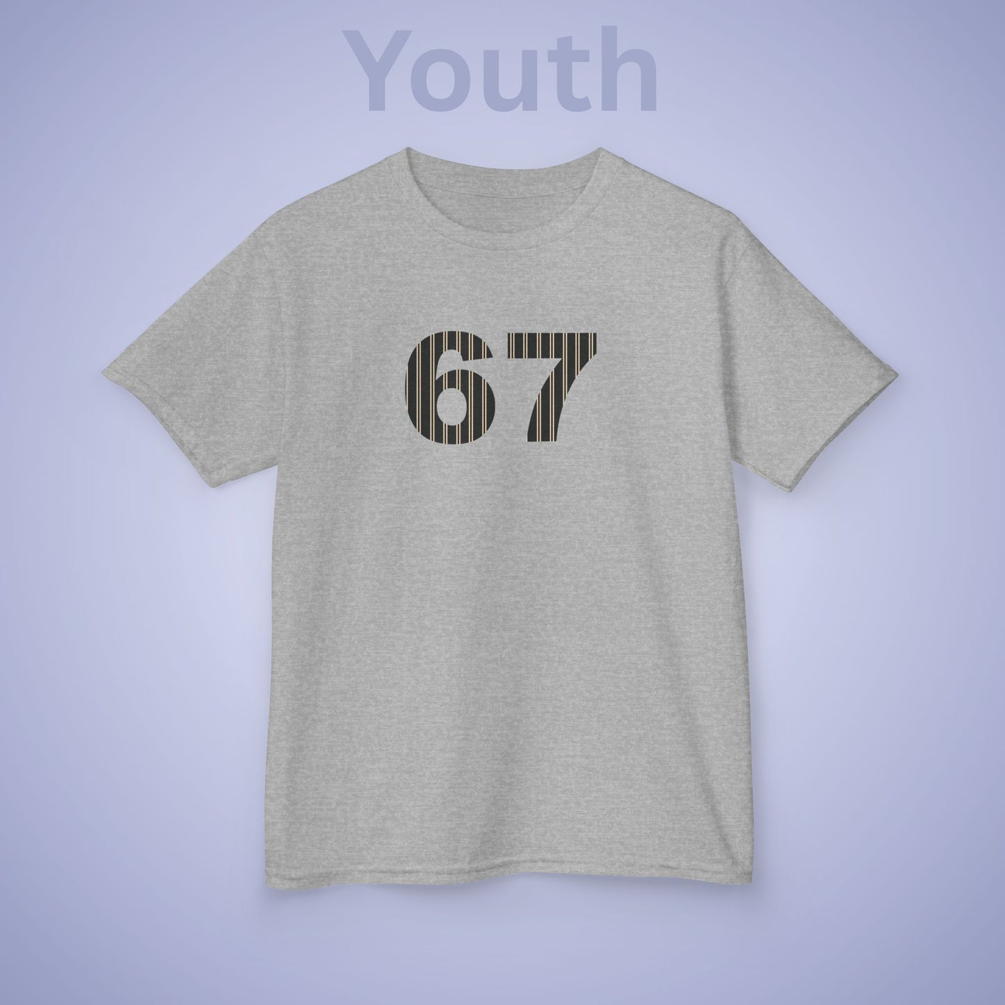 Striped 67 Tee Fun Trending Kids Cotton T Shirt Six Seven Youth