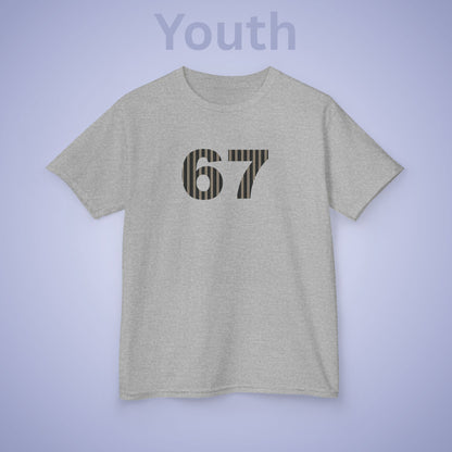 Striped 67 Tee Fun Trending Kids Cotton T Shirt Six Seven Youth