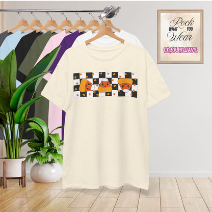 Candy Corn Checkboard Halloween Candy Unisex T Shirt