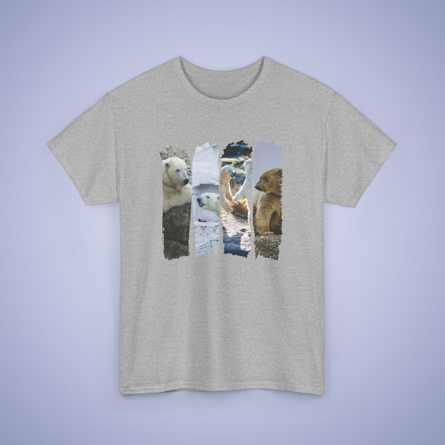 Happy Dancing Polar Bears Brush Stroke Photographic Unisex Oversized T Shirt