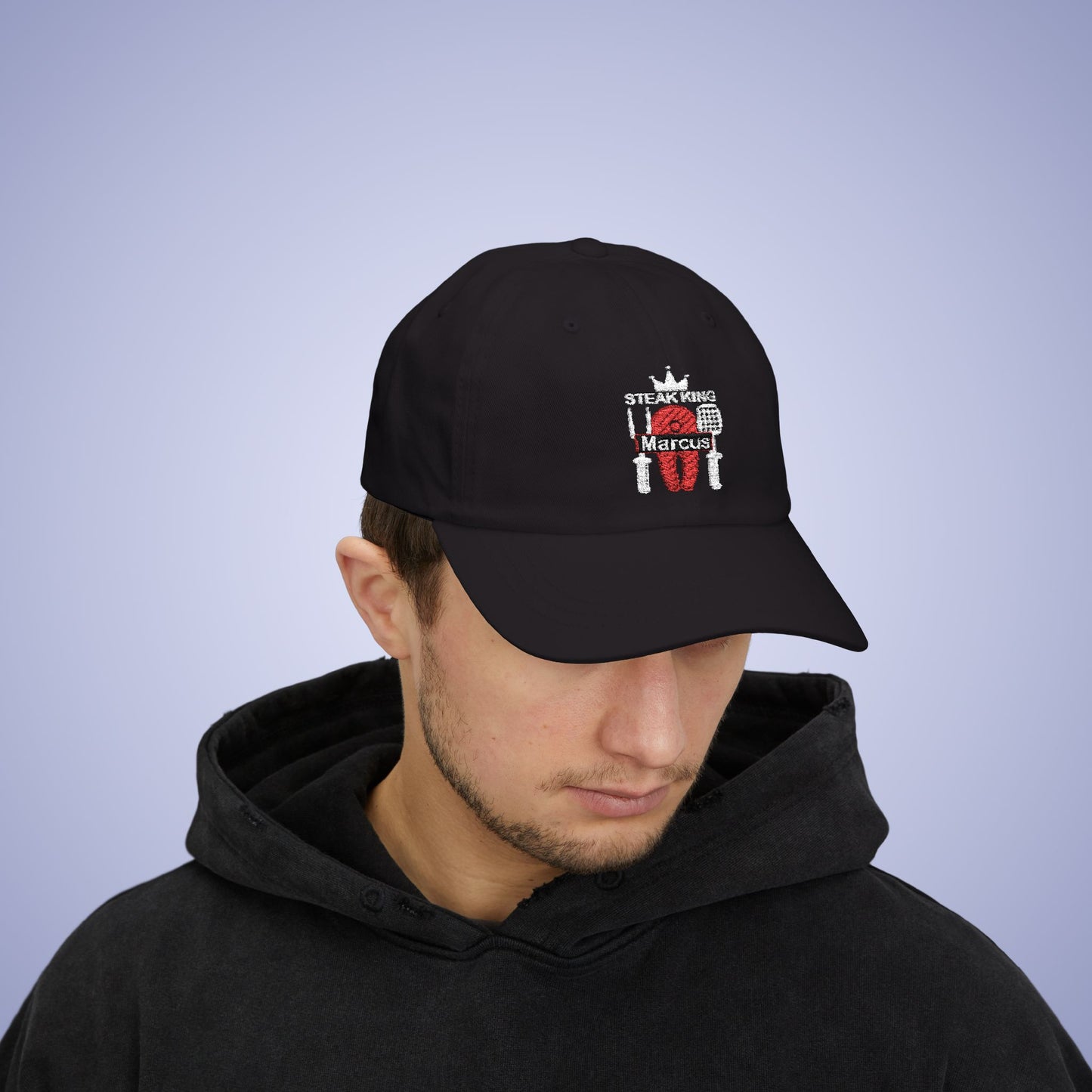 Steak King Personalized Grill Lover Embroidered Classic Dad Cap Unisex White Embroidery Gift