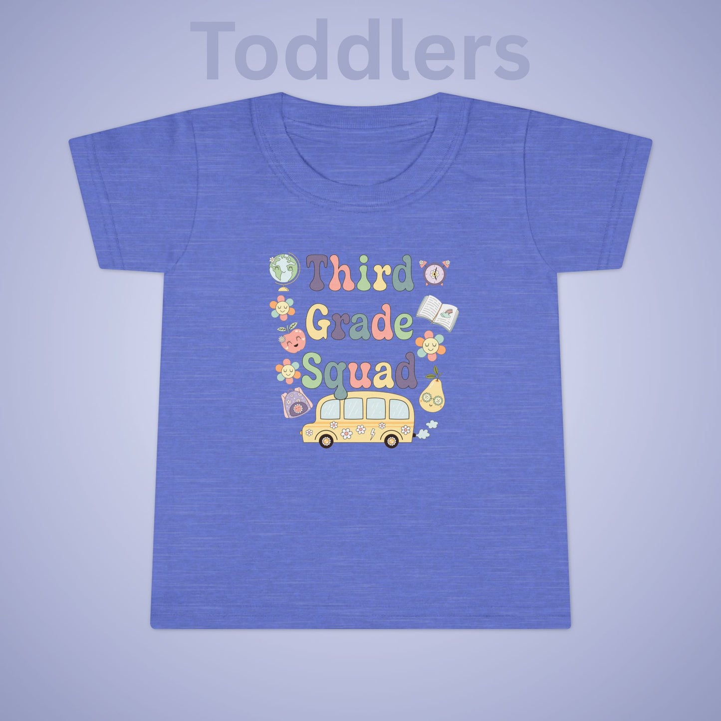 Third Grade Squad Fun Retro Kids Cotton T Shirt Back To School Toddler