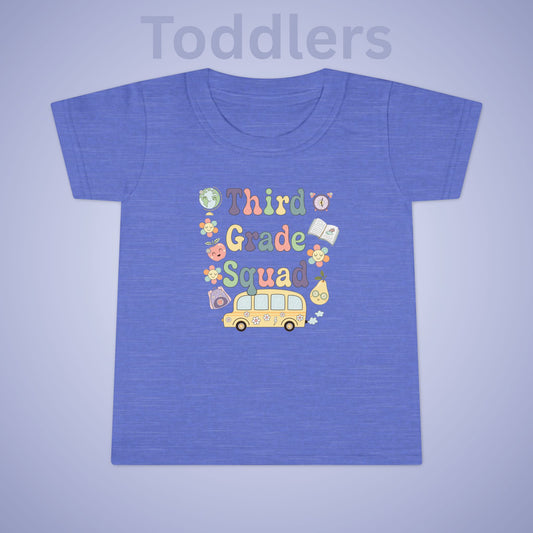 Third Grade Squad Fun Retro Kids Cotton T Shirt Back To School Toddler