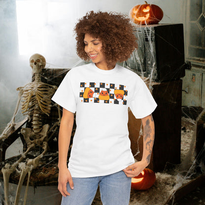 Candy Corn Checkboard Halloween Candy Unisex T Shirt