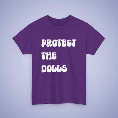 Protect the Dolls White Text Unisex Oversized T Shirt