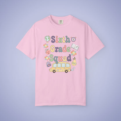 Sixth Grade Squad Retro Fun Teacher T Shirt Comfort Colors Unisex Back to School