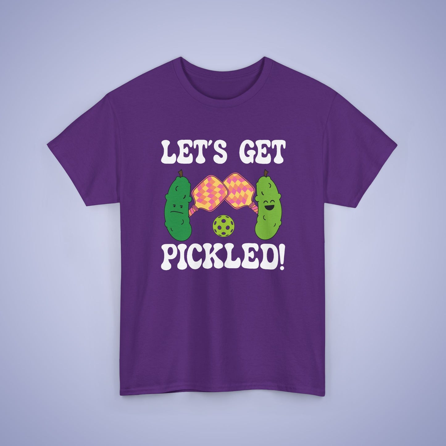 Lets Get Pickled Funny Alcohol Drinking Pickleball T Shirt White Graphic Design
