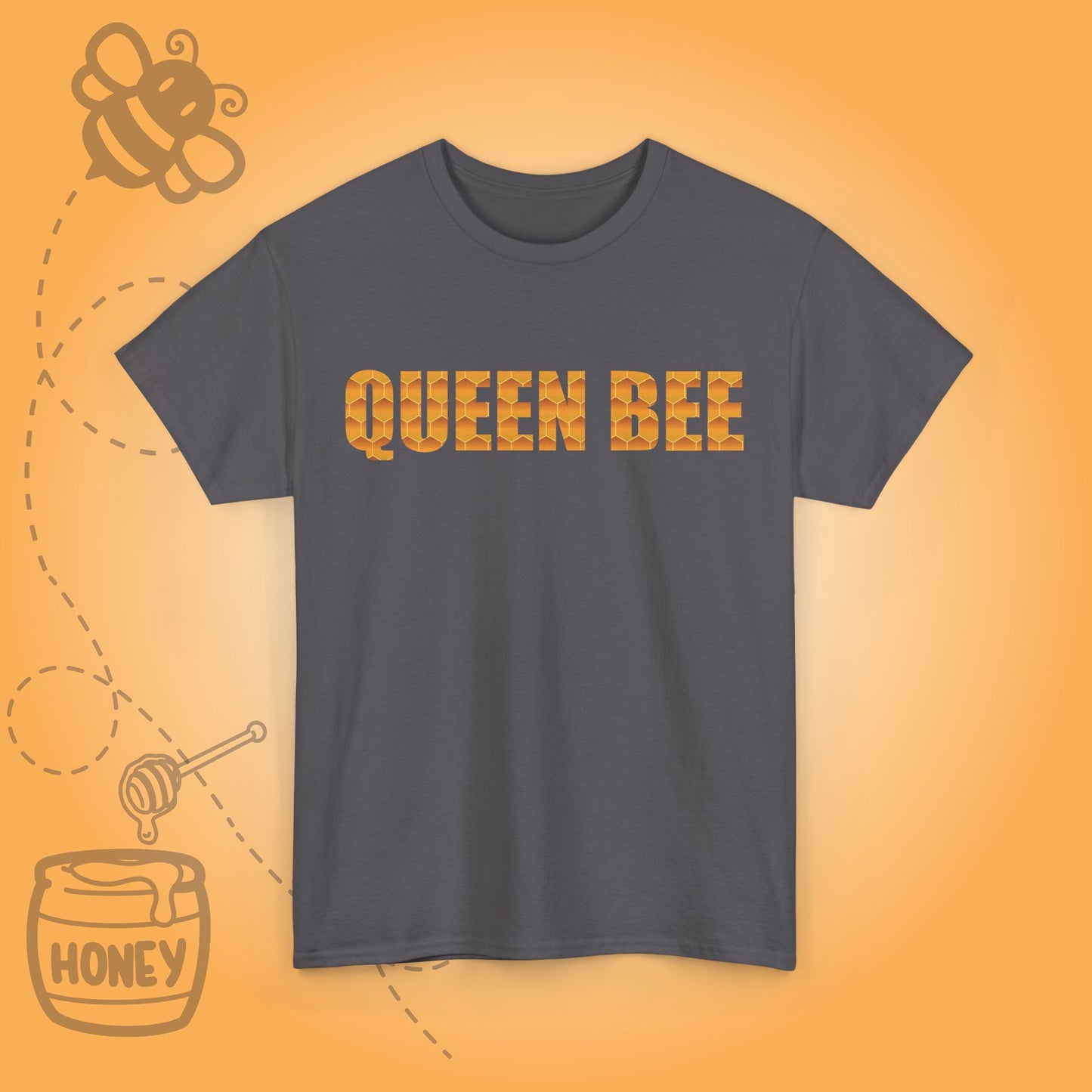 Queen Bee Sweet As Honey  Honeycomb Word Art Design Unisex Tshirt