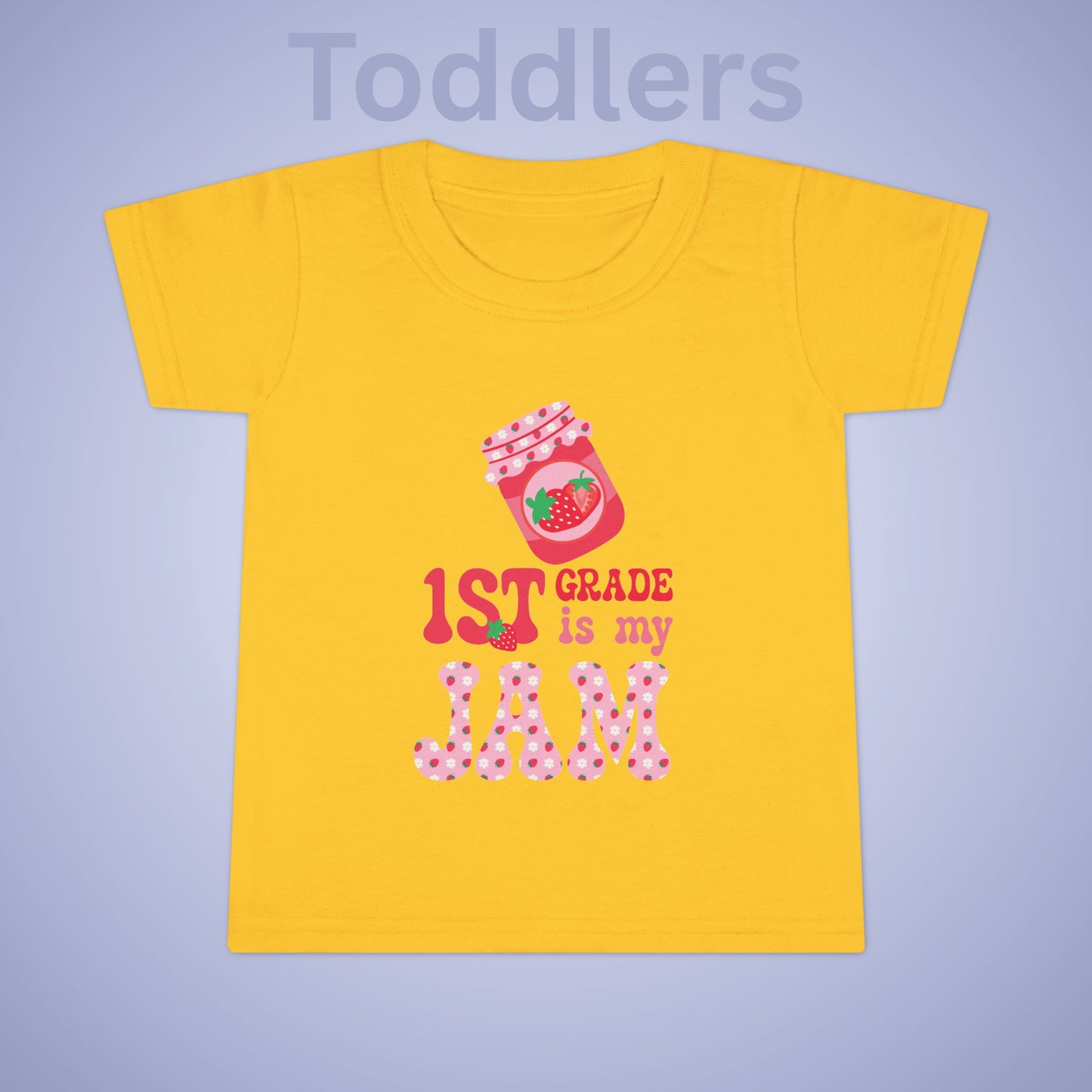 First Grade is my Jam Strawberry Kids Cotton T Shirt Back To School Toddler