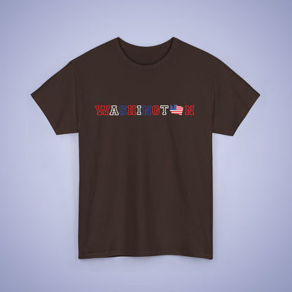 Washington Map Text Art Proud American Unisex T Shirt