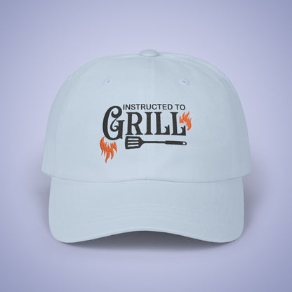 Instructed to Grill Embroidered Classic Dad Cap Unisex Black Embroidery Gift