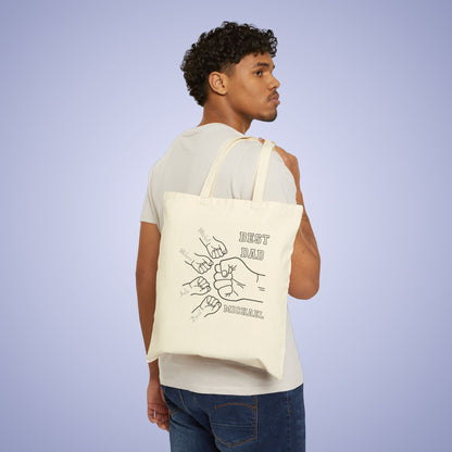 Personalized Best Dad Fathers Day Natural Cotton Canvas Tote Bag