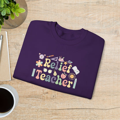 Relief Teacher Crewneck Sweatshirt Retro Unisex Back to School