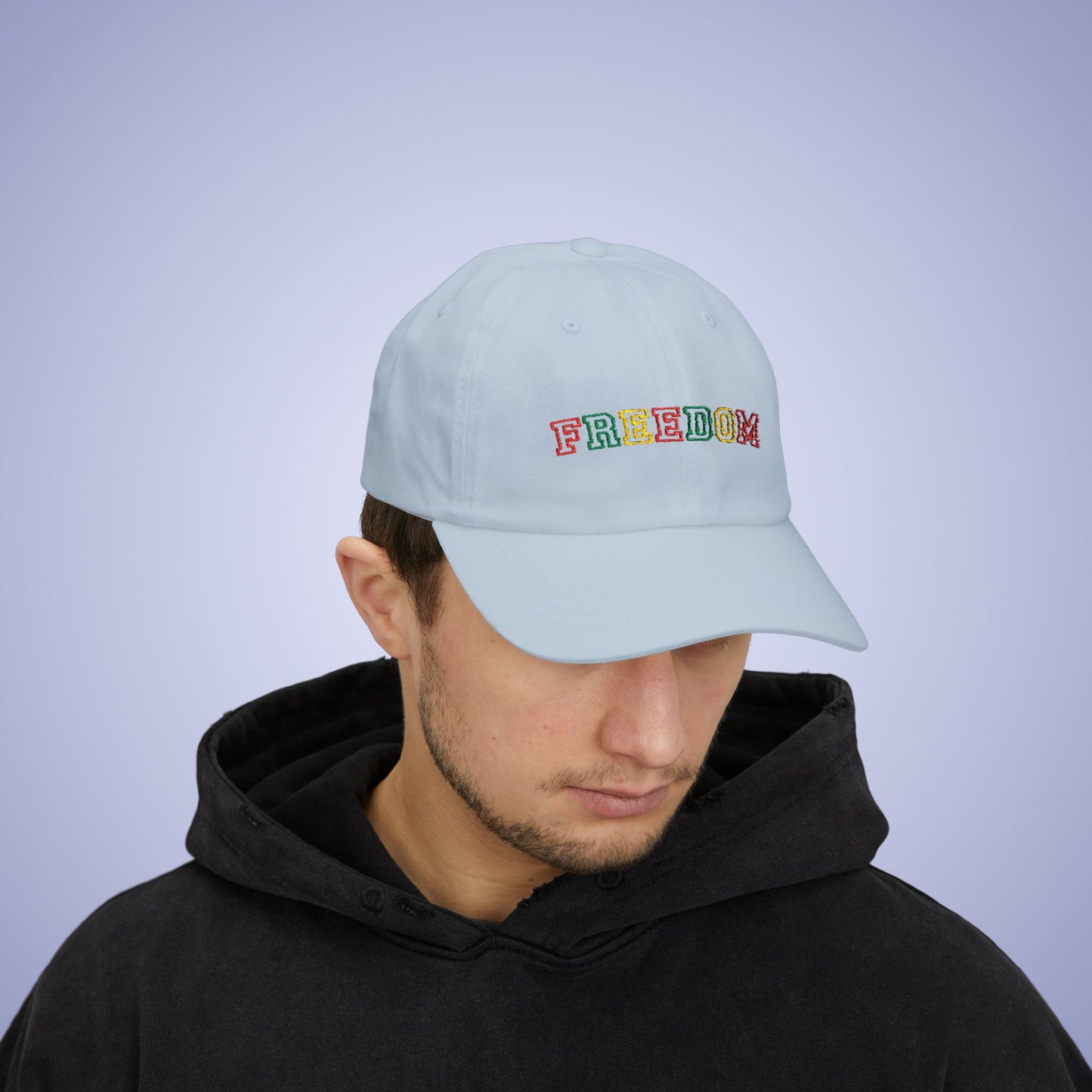 Freedom Juneteenth Embroidered Classic Dad Cap Unisex Coloured Embroidery