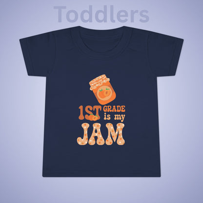 First Grade is my Jam Apricot Kids Cotton T Shirt Back To School Toddler