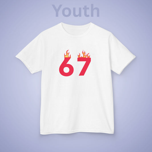 On Fire 67 Tee Fun Trending Kids Cotton T Shirt Six Seven Youth