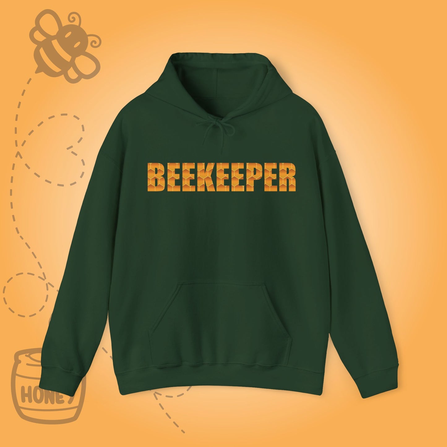 Beekeeper Sweet As Honey Honeycomb Word Art Design Hoodie Sweatshirt