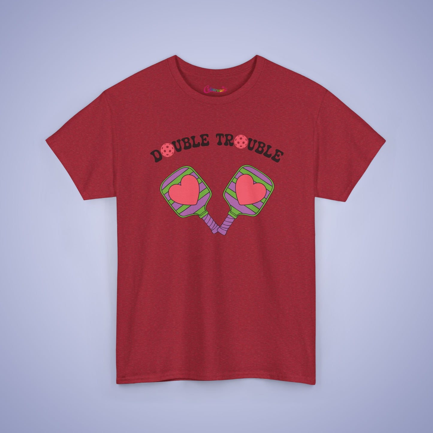 Double Trouble Pickleball Couple Team Tee Graphic Design T Shirt