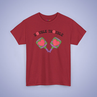 Double Trouble Pickleball Couple Team Tee Graphic Design T Shirt