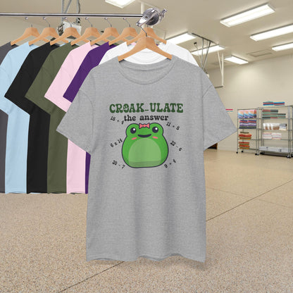 Croak-Ulate the Answer Graphic Tee Frog Lover Funny Maths Unisex T Shirt