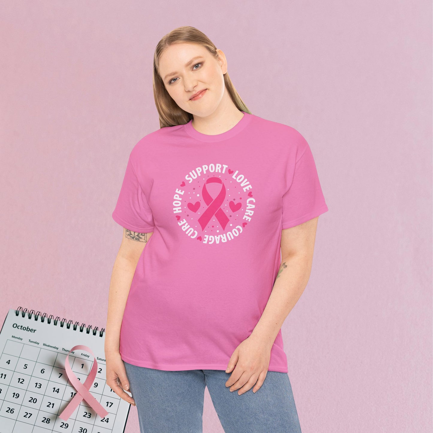 Support Love Courage and Cure Breast Cancer Awareness Unisex T Shirt