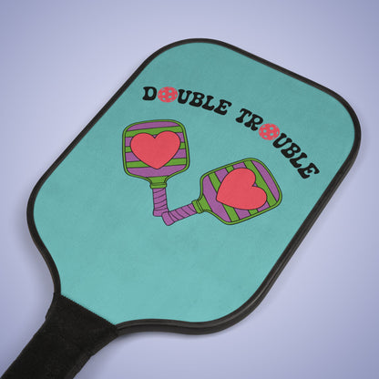 Double Trouble Pickleball Paddle Set Funny Couples Gift